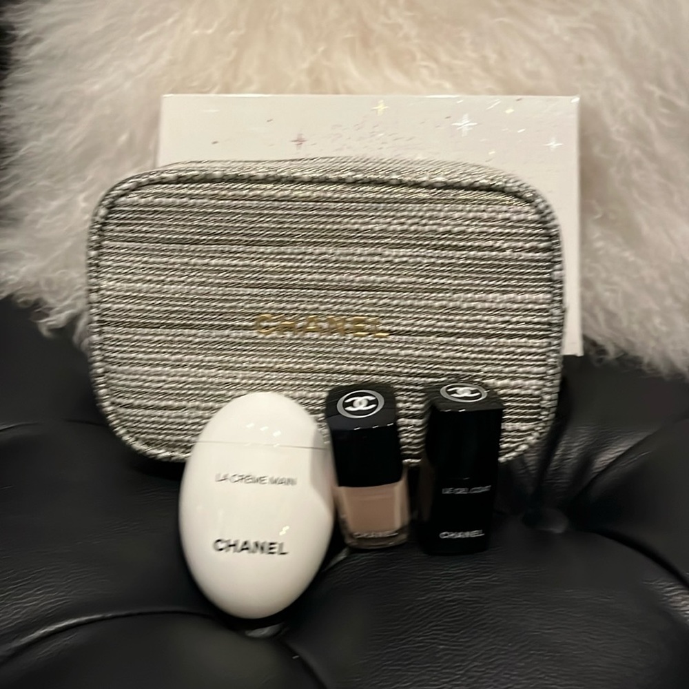 Chanel Holiday manicure set with makeup bag